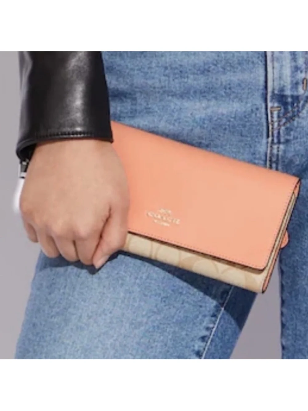 Coach Slim Trifold Wallet In Signature Canvas